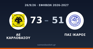 ΑΕ ΚΑΡΛΟΒΑΣΟΥ 73 - 51 ΠΑΣ ΙΚΑΡΟΣ