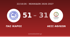 ΠΑΣ ΙΚΑΡΟΣ 51 - 31 ΑΕΣΣ ΑΘΛΕΩΝ