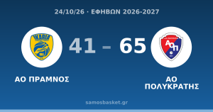 ΑΟ ΠΡΑΜΝΟΣ 41 - 65 ΑΟ ΠΟΛΥΚΡΑΤΗΣ