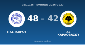 ΠΑΣ ΙΚΑΡΟΣ 48 - 42 ΑΕ ΚΑΡΛΟΒΑΣΟΥ